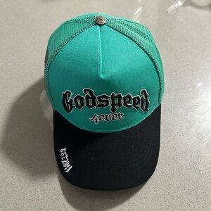Godspeed Trucker Hat in Teal and Black